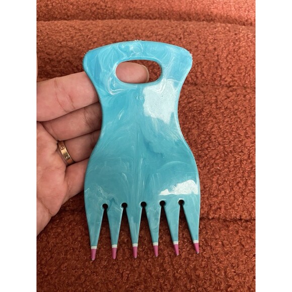 USA Mebco 90s Hair Feather Bear Claw Double Dipped Combs Teal Pink Swirl Purple - Picture 8 of 16